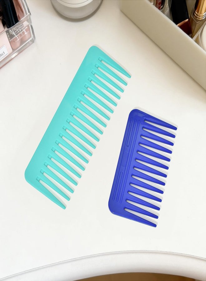 KISMETICS - One large, one small, two-piece Wide Tooth Comb，No Handle Detangler Accessories，Large Hair Detangling Comb for Curly, Straight,Wet Dry Hair(Green,Bright Blue) - Image 2